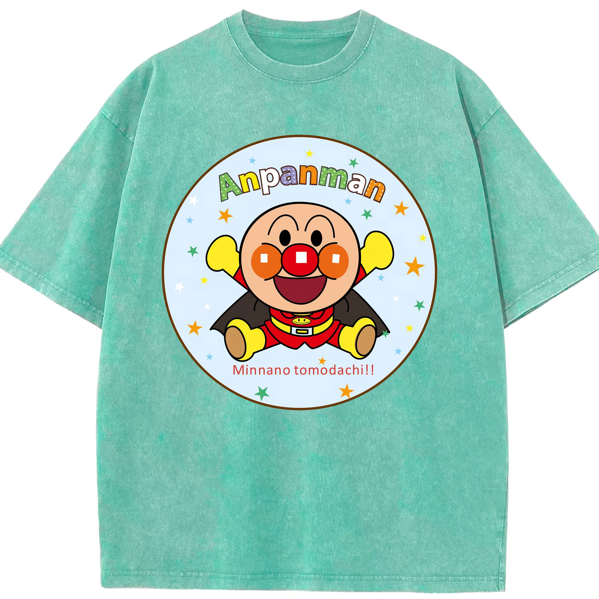 （画像用） アンパンマン Anpanman 綿100% ヴィンテージ風 半袖Tシャツ（フロントプリント）